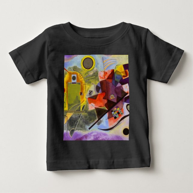 Yellow Red Blue Kandinsky Abstract Painting Baby T-Shirt (Front)