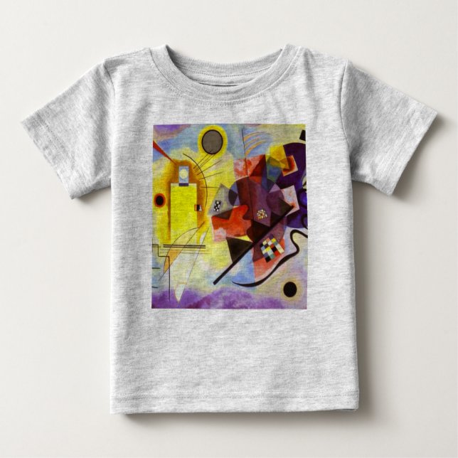Yellow Red Blue Kandinsky Abstract Painting Baby T-Shirt (Front)