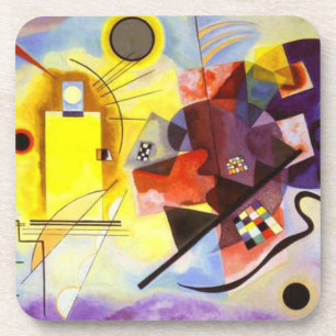 Yellow Red Blue Kandinsky Abstract Painting Coaster