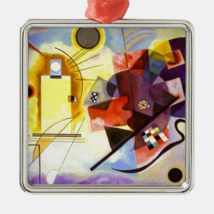 Yellow Red Blue Kandinsky Abstract Painting Metal Tree Decoration