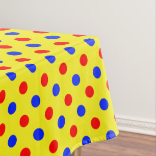Yellow Red Blue Polka Dots Design  Tablecloth