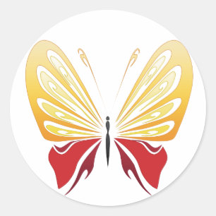 yellow red butterfly Sticker