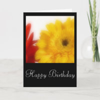 Yellow/Red Flowers Happy Birthday Card Design 1