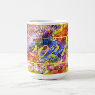 Yellow Red Gold Blue Pink 2021 Coffee Mug