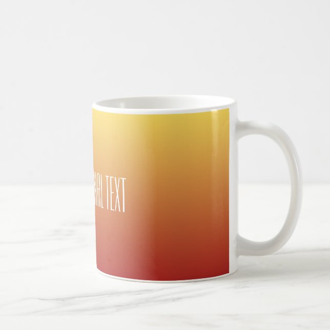 Yellow Red Gradient custom text mugs (Right)