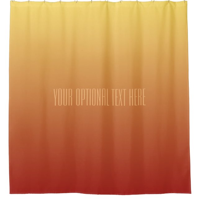 Yellow Red Gradient custom text shower curtain (Front)