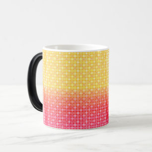 Yellow Red gradient plaid pattern Magic Mug