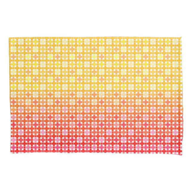 Yellow Red gradient plaid pattern  Pillowcase (Front)