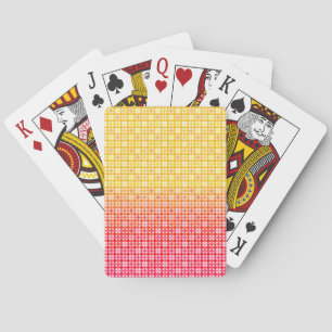 Yellow Red gradient plaid pattern Playing Cards