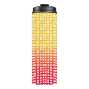 Yellow Red gradient plaid pattern  Thermal Tumbler