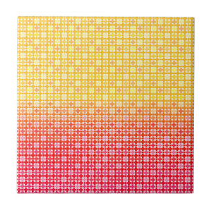 Yellow Red gradient plaid pattern  Tile