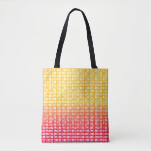 Yellow Red gradient plaid pattern  Tote Bag