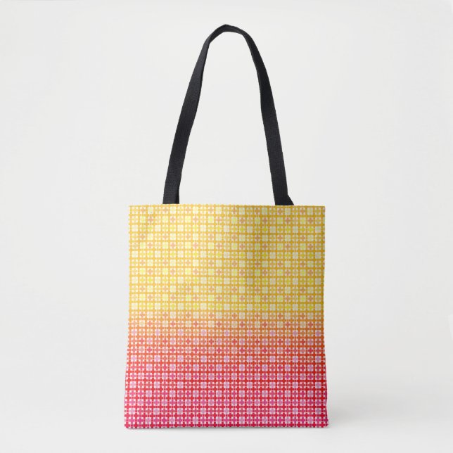 Yellow Red gradient plaid pattern  Tote Bag (Front)