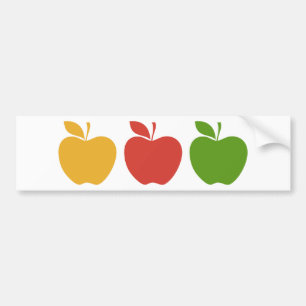Yellow Red Green Apple Bumper Sticker