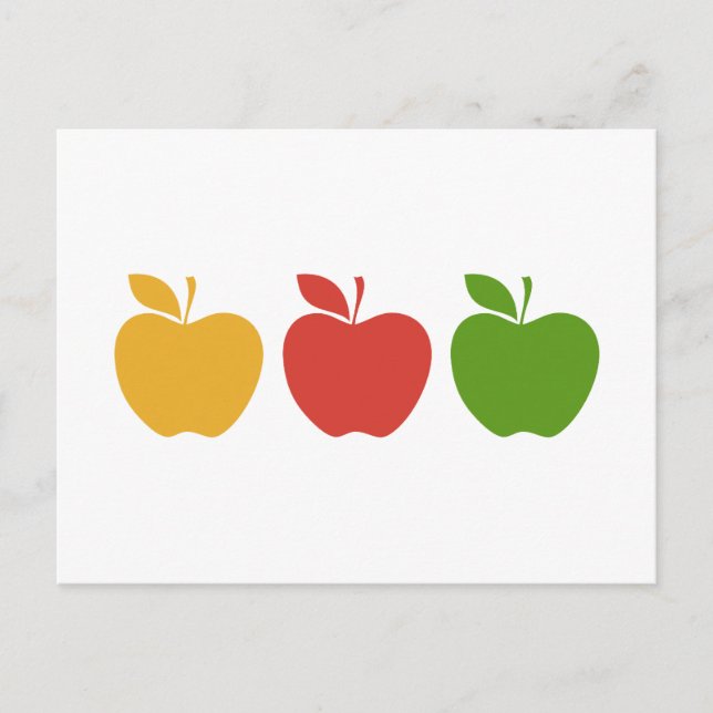 Yellow Red Green Apple Postcard (Front)