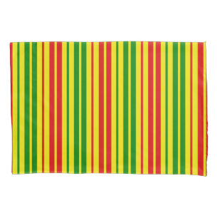 Yellow Red Green Stripes Pattern   Pillowcase