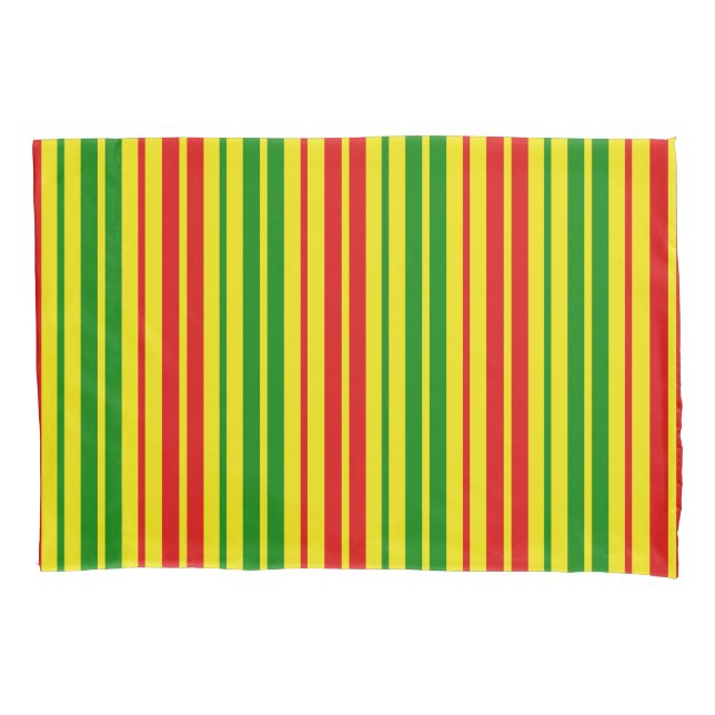 Yellow Red Green Stripes Pattern   Pillowcase (Front)