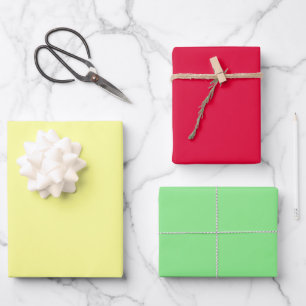 Yellow Red Green Wrapping Paper Sheet