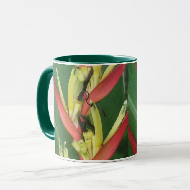 Yellow Red Heliconica Bird of Paradise Mug (Front Left)
