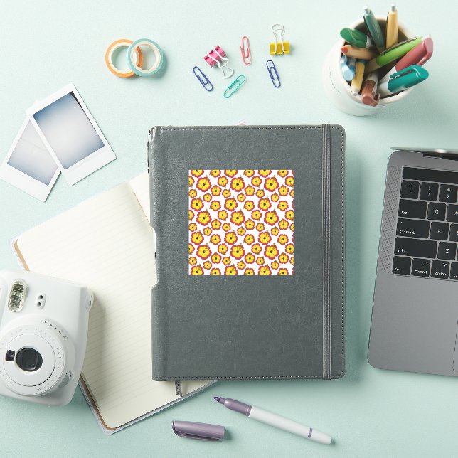 Yellow Red Hibiscus Tropical Flowers Pattern (iPad Cover)