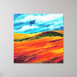 Yellow Red Hills Canvas Print