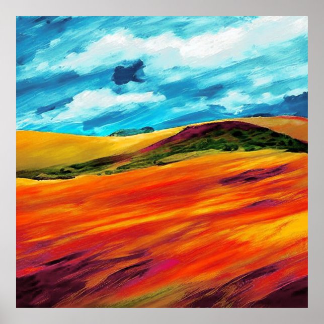 Yellow Red Hills Poster (Front)