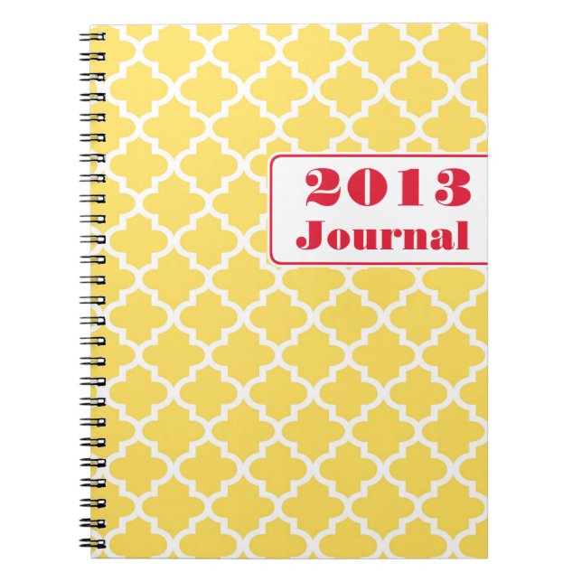 Yellow red Moroccan tile trendy annual journal (Front)