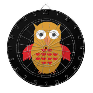 Yellow & Red Owl Dartboard