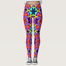 Yellow Red Patterned Leggings
