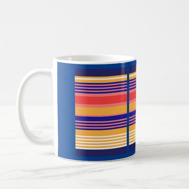 YELLOW RED PINK STRIPES Mug (Left)