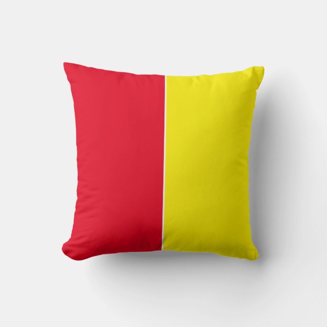 Yellow & Red Plain Simple Colours Cushion (Front)