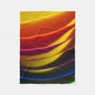 Yellow, red, purple, blue, and green layer paper fleece blanket