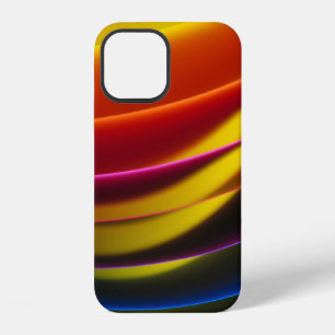 Yellow, red, purple, blue, and green layer paper iPhone 12 case