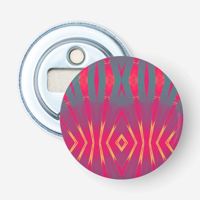 Yellow Red Purple Green 3D Pattern ~  Bottle Opener (Front)