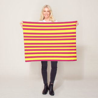 Yellow, Red Spring Mood Lines Fleece Blanket