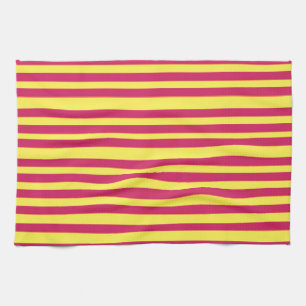 Yellow, Red Spring Mood Lines Kitchen towel