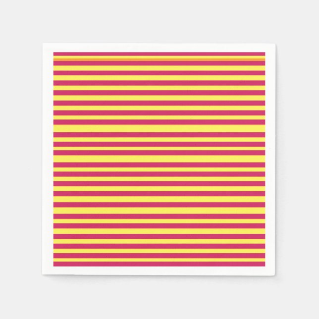 Yellow, Red Spring Mood Lines  Napkins (Front)