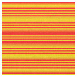 Yellow & Red Striped/Lined Pattern Fabric