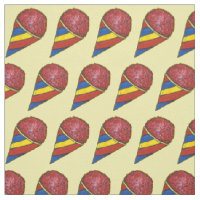 Yellow Red Striped Sno Snow Cones Summer Fabric