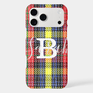 Yellow & Red Tartan Chequered Monogram Name