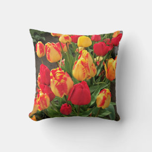 Yellow & Red Tulips Cushion