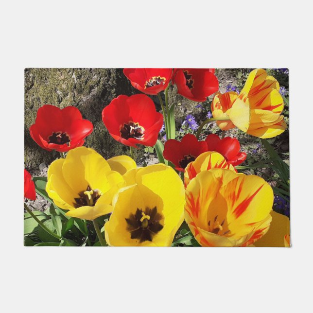 Yellow & Red Tulips  Doormat (Front)
