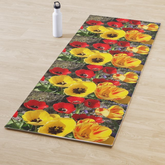 Yellow & Red Tulips Yoga Mat (In Situ)