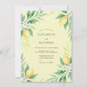 Yellow Refreshing Citrus Orchard Wedding Invitation