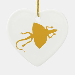 Yellow reptile ceramic tree decoration