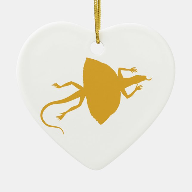 Yellow reptile ceramic tree decoration (Front)
