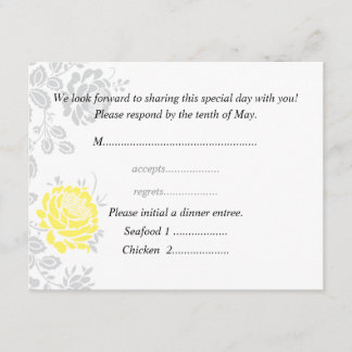 Yellow Response Card Wedding Invitations RSVP