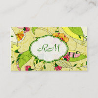 Yellow Retro Abstract Floral Collage