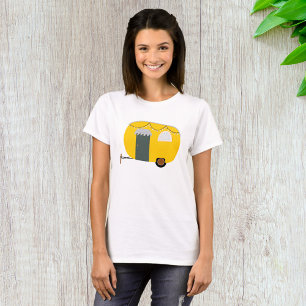Yellow Retro Camper Van with Fairy Lights T-Shirt