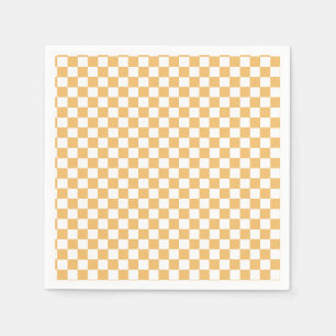 Yellow Retro Chequered birthday Napkin
